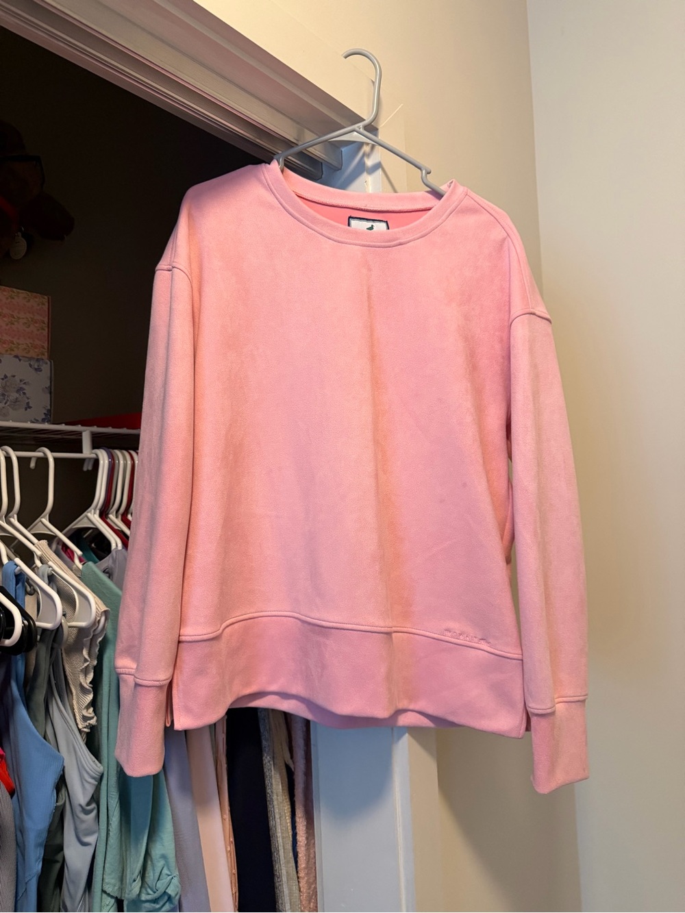 Pink Women's Crewneck Sweatshirt Jacket